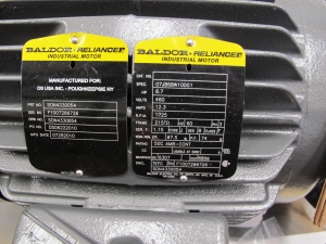 MOTOR, ELECTRIC TYPE, 8.7 HORSEPOWER, 460VAC ELEC RATING, 1725 RPM, INSULATION CLASS F, 215TD FRAME, 12.3 AMPS, TEFC, CAST IRON FRAME ENCLOSURE, CONTINUOUS DUTY, 1.15 SERVICE FACTOR, 1-3/8" SHAFT. DYNAMIC SOLUTIONS DRAWING SON43300540 REV H. SEE ATTACHMENT IN SERVICE FOR OBJECTS FOR: 1/8" THICK NEOPRENE GASKETS - JUNCTION BOX TO FRAME, JUNCTION BOX CENTER. ADD A NEOPRENE SLINGER A, PART # SON43300540 (MOD 1) (W-44) LOADING & HANDLING FEE $15-